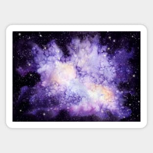 Watercolor Galaxy, Stars and Shine in Outer Space Sticker